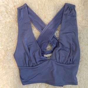 Urban Outfitters UO Halter Crop Top Deep V Ties In Back